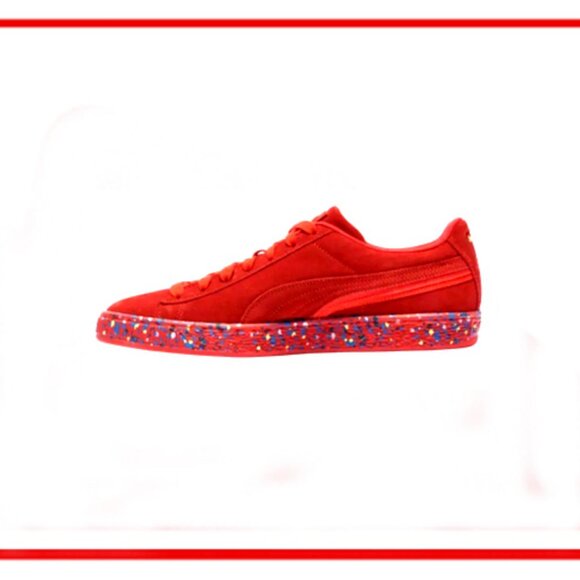 New Men\'s Genuine Suede (Leather) Puma Red \